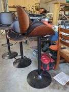 Ashley Modern Adjustable Swivel Bar Stools, Qty 3