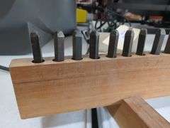 Metal Letter Stamp Set with Wooden Holder