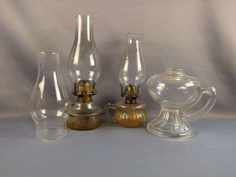 Assorted  Handled Oil Lamps