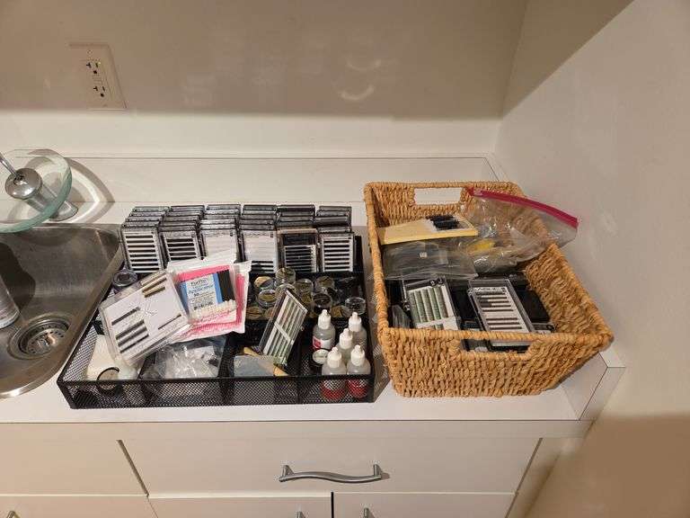 Eyelash Extension Supplies Including Lashes, Adhesive and Applicators