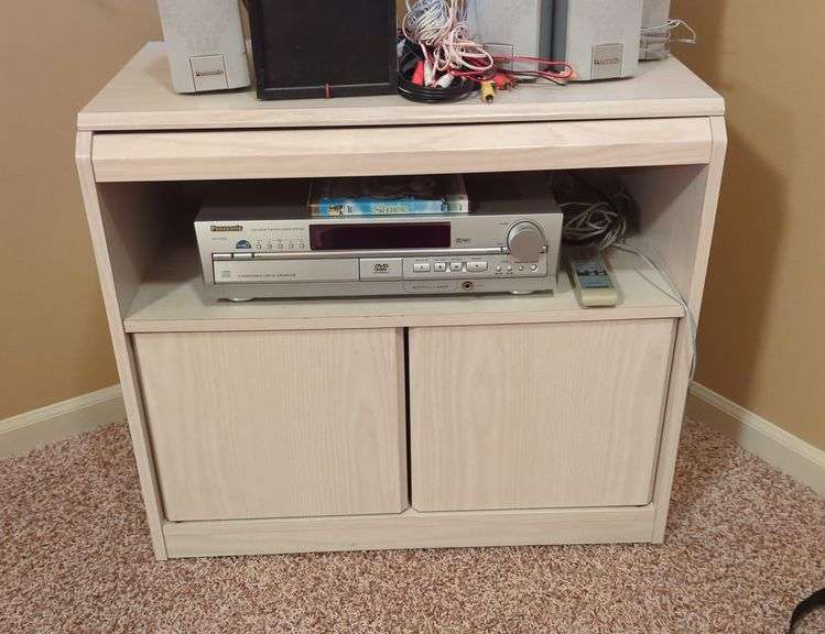 Wood Entertainment Center with Panasonic DVD Player and Speaker System