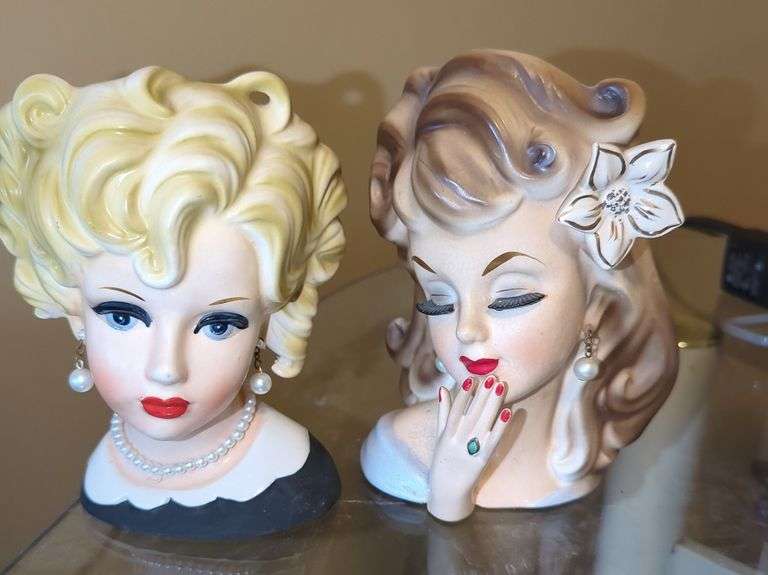 Inarco And Velco Lady Head Vases