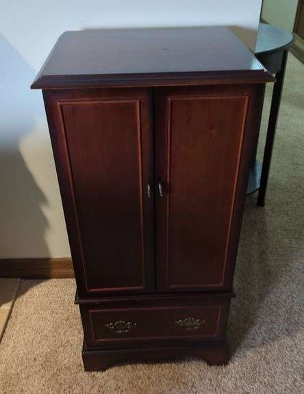 Jewelry Armoire with Hanging and Drawer Storage