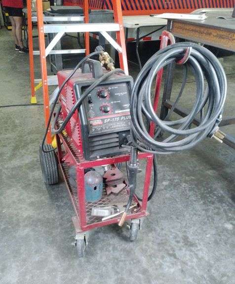 Lincoln Electric PLUS Welder, Model SP-175, Including Rolling Cart And Supplies