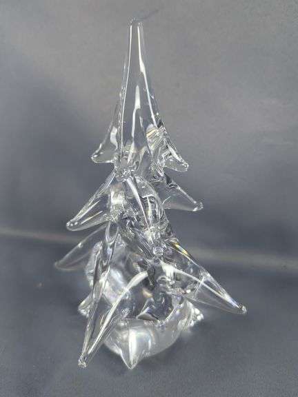 Clear Glass Christmas Tree Figurines