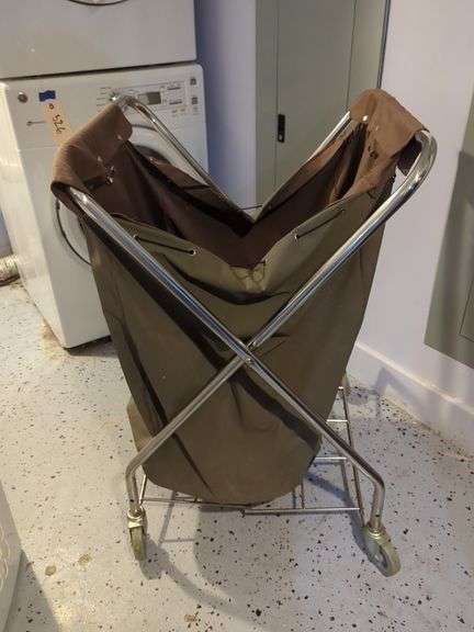 Laundry Day Rolling Cart and Two Plastic Baskets