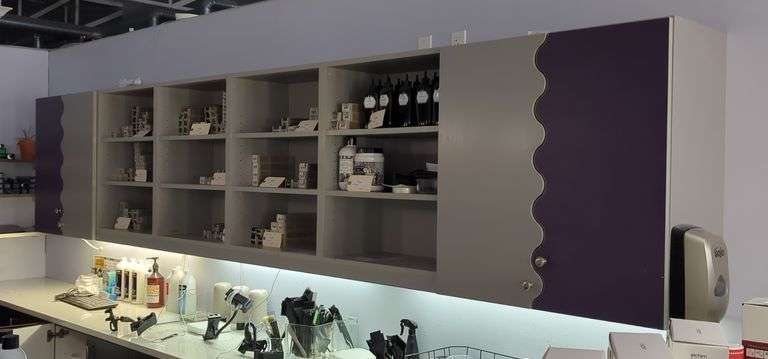 Salon Shelf With Enclosed Cabinet Ends, Bidder Responsible For Proper Disassembly And Removal, Pick Up Last Day Of Load Out ONLY, Contents Not Included