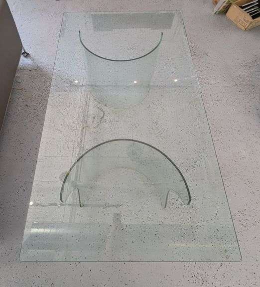 Modern Glass Table, Contents NOT Included Bidder Responsible For Proper Removal, Thursday Pick Up ONLY