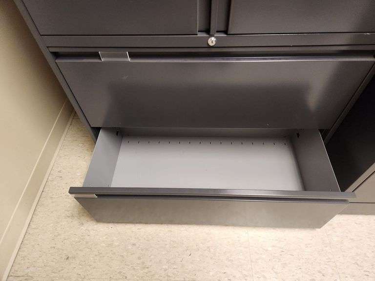 Global Metal Cabinet With 2 Drawer Lateral File Cabinet on Bottom, 65.5" x 36" x 18"