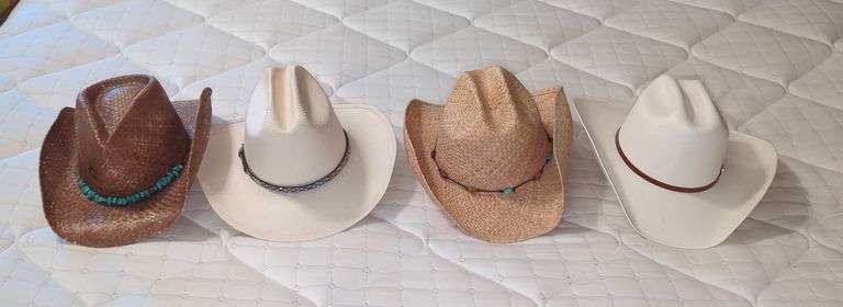 Cowboy Hats Including Stallion and Western Gal, Qty 4
