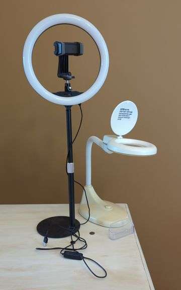 Ring Light with Phone Holder and Magnifying Lamp