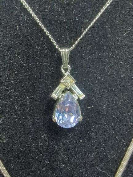 Ladies Silver Toned Necklaces With Pendants, Qty 2