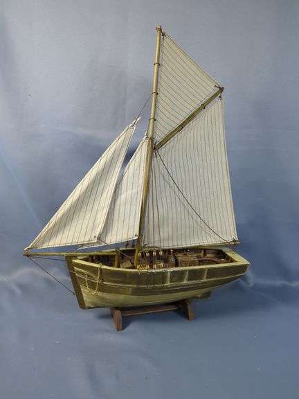 Detailed Model Sailboat Display Piece