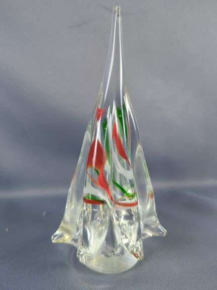 Art Glass Christmas Tree Figurines