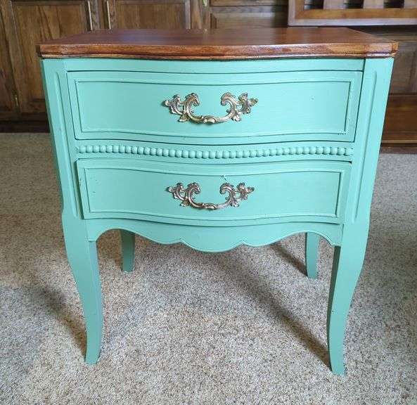 Drexel Two-Drawer Painted Side Table
