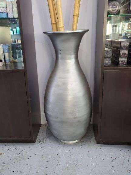 Oversized Vase with Bamboo Stalks