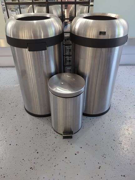 Simplehuman Stainless Steel Trash Cans, Various Sizes Set