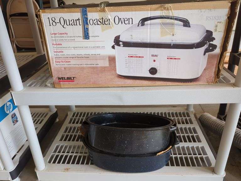Welbilt 18-Quart Roaster Oven and Roasting Pans, Qty 2