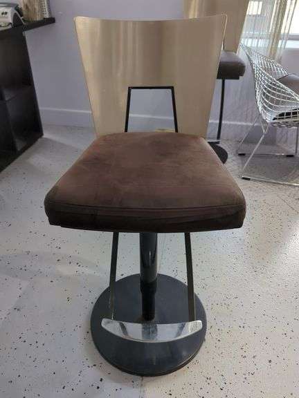 Modern Adjustable Height Swivel Bar Stools, Qty 2