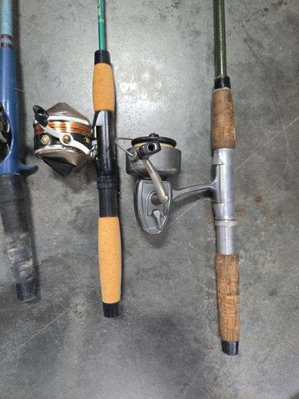 Fishing Rods And Reels, Qty 4, Reel Brands Include Zebco, Viking, And Unmarked, Some Need Repair