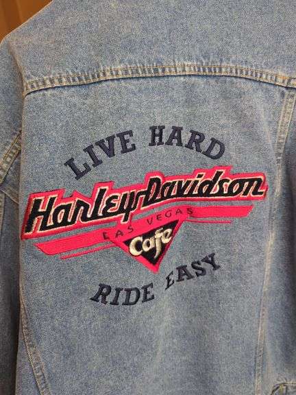 Harley-Davidson Las Vegas Cafe Mens Denim Jacket, Size L