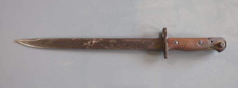 British Enfield Military 12" Bayonet with Wood Handle