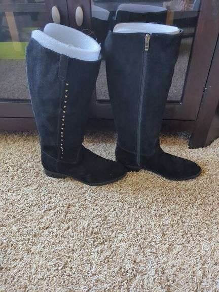 Marc Fisher Womens Black Suede Knee High Boots, Size 9M, Never Worn