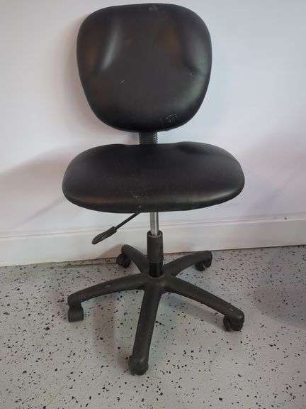 Office Chair and Brushed Steel Swivel Stool