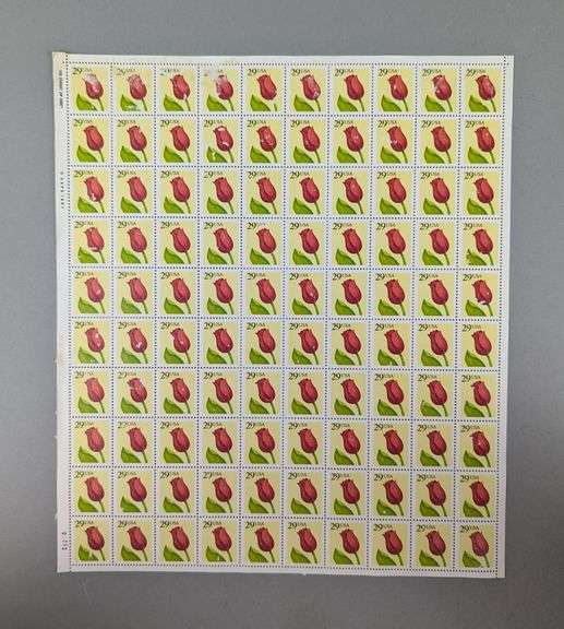 US Postage Stamps: Tulip & Heart-World Sheets