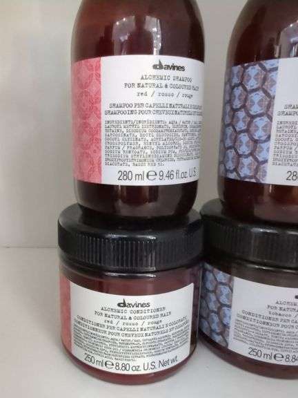 Davines Alchemic Hair Care Shampoo & Conditioner Sets For Tobacco And Reds, Qty 4