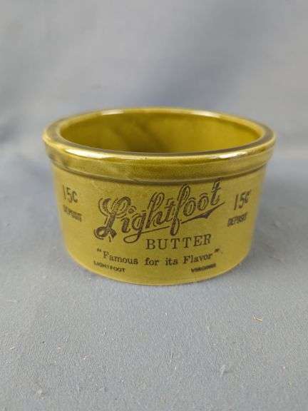 Lightfoot Butter Crock, "Famous for its Flavor", Virginia