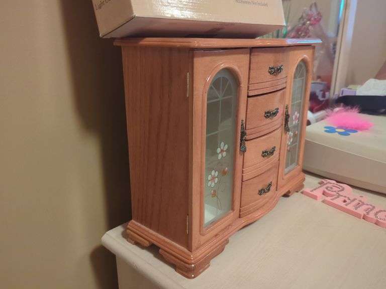 Home to Home Curio Cabinet and Wooden Jewelry Box