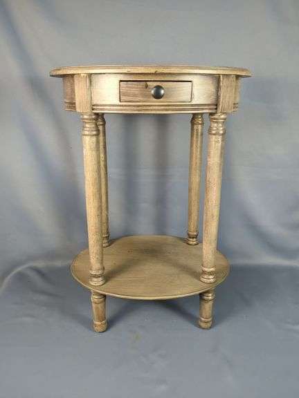 Side Table With Drawer And Bottom Shelf