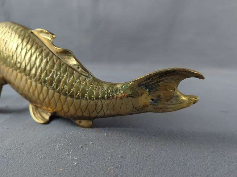 Brass Koi Fish Sculpture