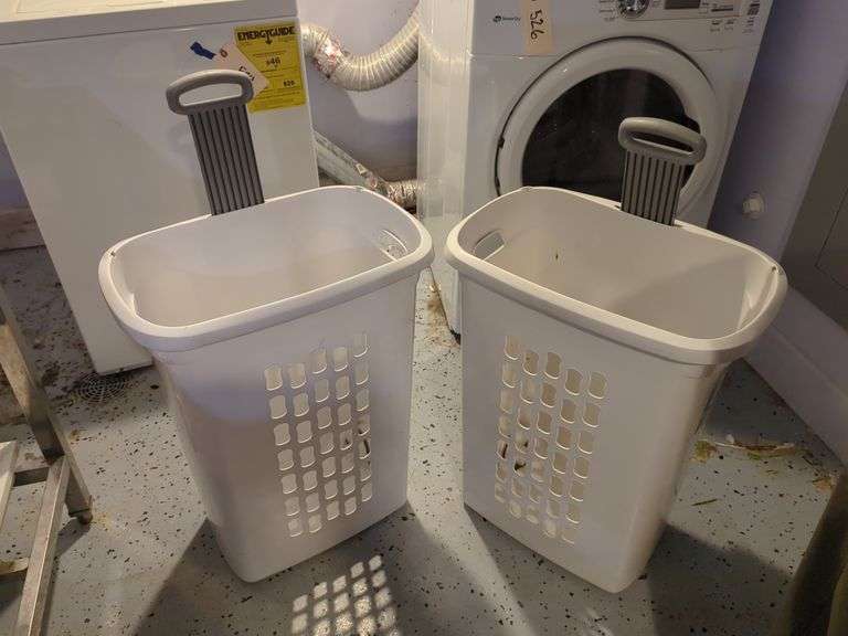 Laundry Day Rolling Cart and Two Plastic Baskets