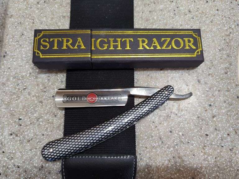 GoDollar Straight Razor With Strop, Edwin Jagger Razor Stand And Parker Razor in Box