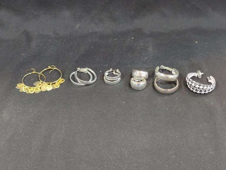 Ladies Hoop Earring Collection, Qty 14 Pair