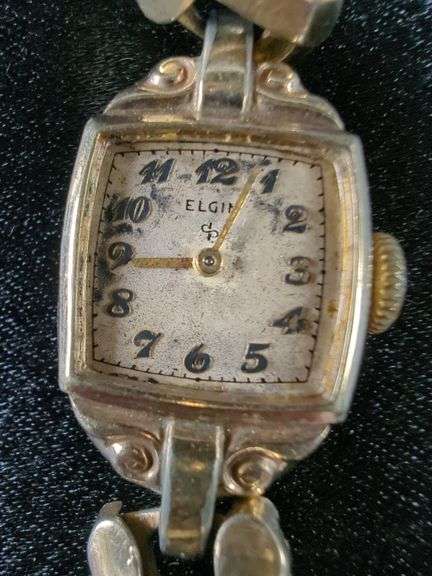 Two Wristwatches: Bulova and Elgin, No Crystals, Unknown Working Order
