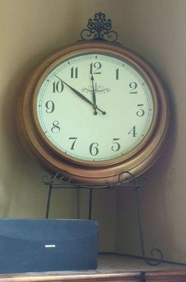 Large Decorative Wall Clock with Easel