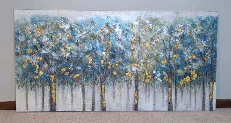 Abstract Trees Canvas Wall Art, 30" x 60"