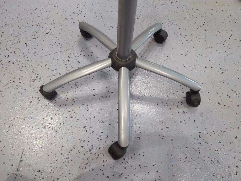Jewell Adjustable Height Rolling Salon Table with Frosted Glass Top