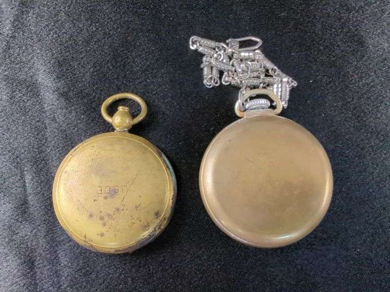 Vintage Compass and Ingraham Pocket Watch, Unknown Working Order