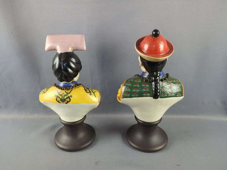 Hand Painted Porcelain Bust Figures