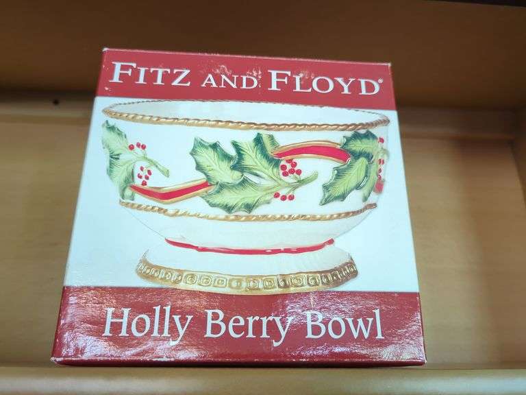 Fitz and Floyd Holly Berry Bowl, Ceramic And Glass Platters, Coasters And More