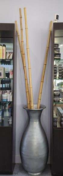 Oversized Vase with Bamboo Stalks