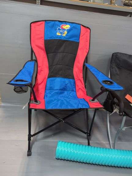 Picnic Time PT-XL Folding Camp Chair, Rawlings Folding KU Jayhawks Folding Camp Chair, And Members Mark Pool Float