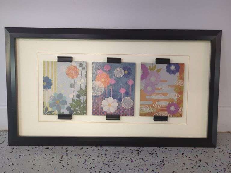 Framed Floral Triptych Wall Art
