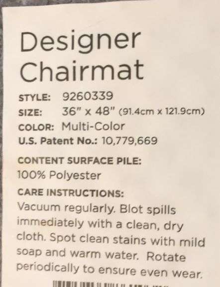 Designer Multi-Color Chairmat, 36" x 48"