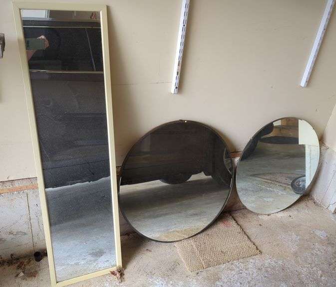 Full Length And Oval Mirrors, Qty 3