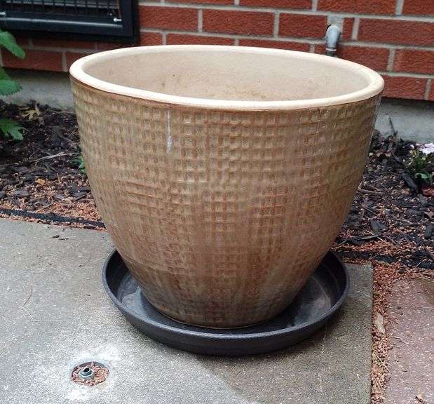 Glazed Ceramic Planter, 14" x 17"